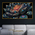Luxury Crystal Lotus Flower Floating Frame Wall Painting
