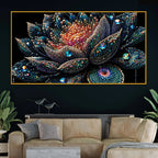 Luxury Crystal Lotus Flower Floating Frame Wall Painting