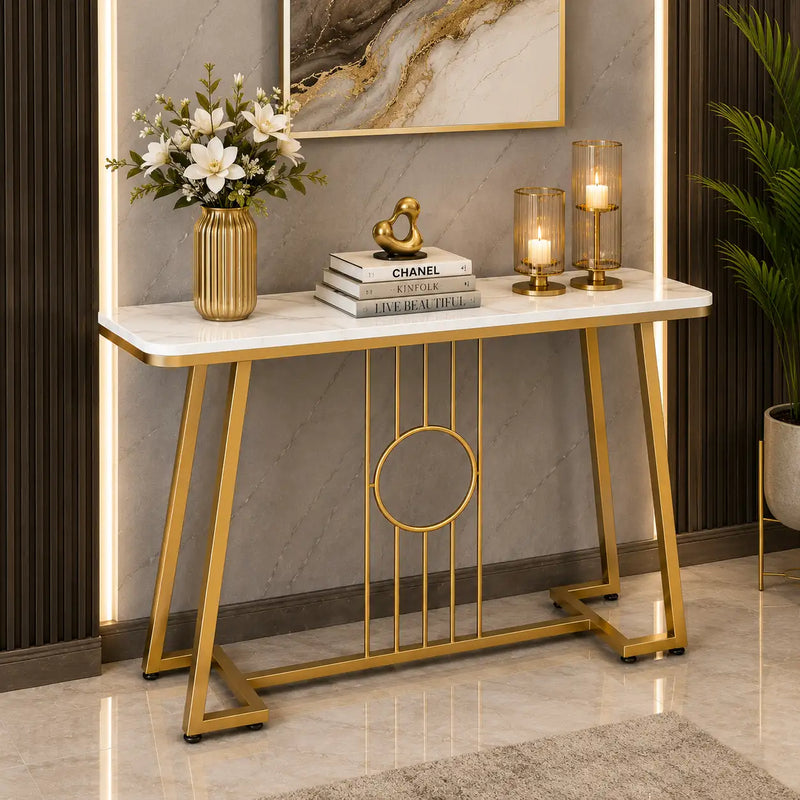 Luxury Decorative Console Table with Marble Surface