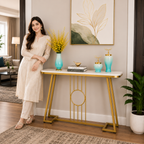 Luxury Decorative Console Table with Marble Surface