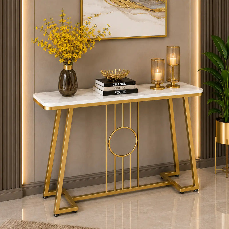 Luxury Decorative Console Table with Marble Surface