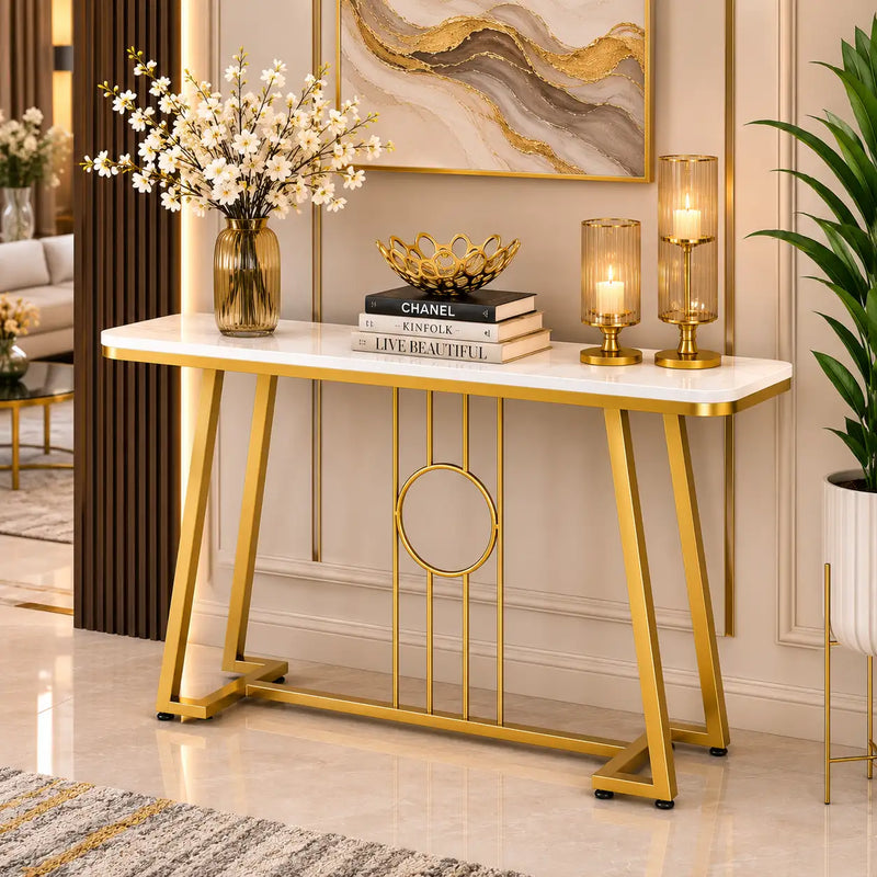 Luxury Decorative Console Table with Marble Surface