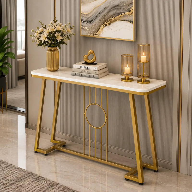 Luxury Decorative Console Table with Marble Surface