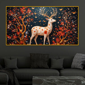 Luxury Deer Crystal Glass Painting for Interior Décor