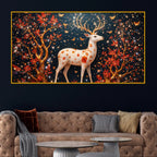 Luxury Deer Crystal Glass Painting for Interior Décor