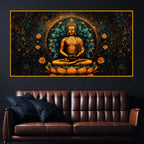 Luxury Designer Buddha Crystal Glass Painting