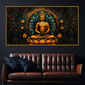 Luxury Designer Buddha Crystal Glass Painting