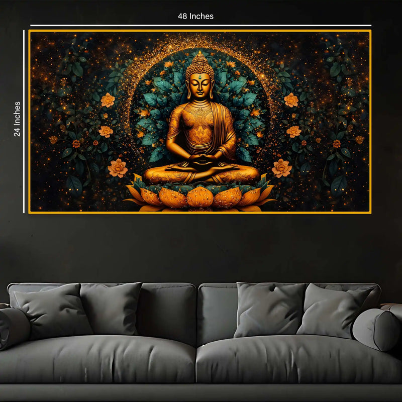 Luxury Designer Buddha Crystal Glass Painting