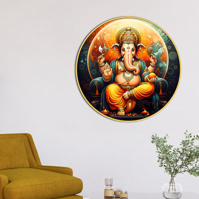 luxury-divine-ganesh-ji-round-shape-painting