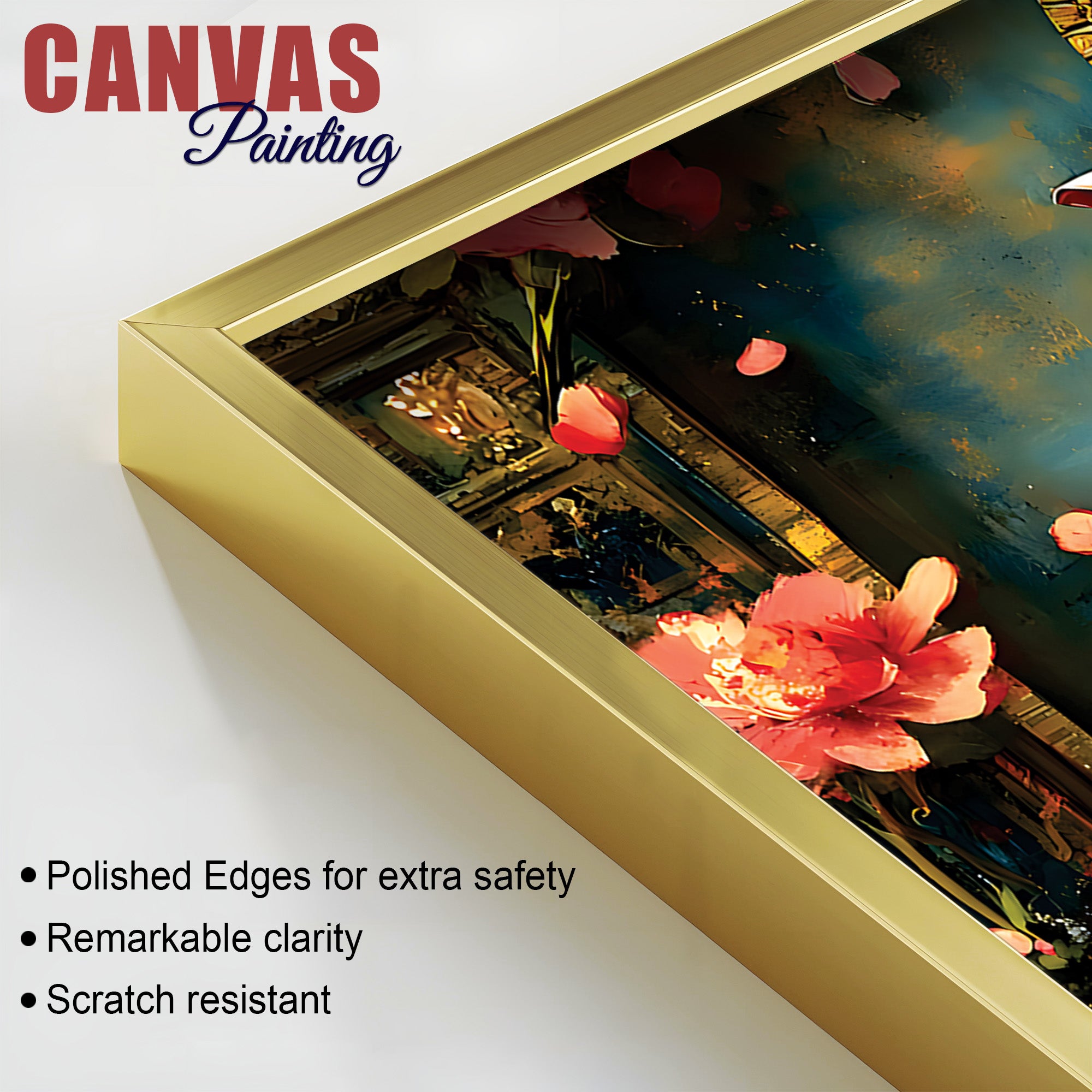 Luxury Divine Lord Ganpati Canvas Wall Painting for Elegant Interiors – Modern Devotional Wall Decor