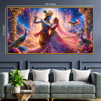 Luxury Divine Radha Krishna Floating Frame Crystal Wall Painting