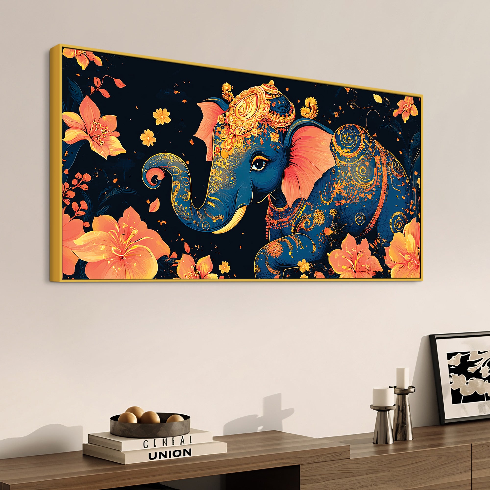Luxury Elephant Art Premium Canvas Wall Painting