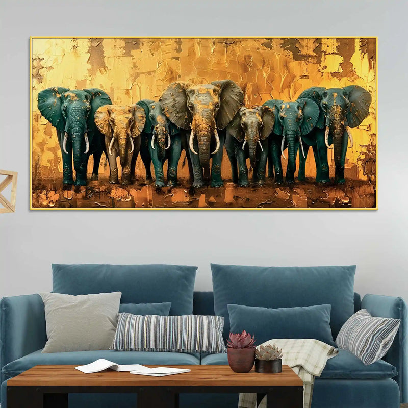 Luxury Elephant Canvas Wall Painting for Modern Interiors