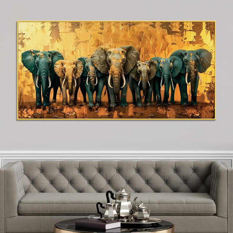 Luxury Elephant Canvas Wall Painting for Modern Interiors