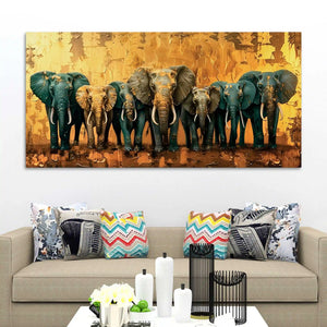 Luxury Elephant Canvas Wall Painting for Modern Interiors