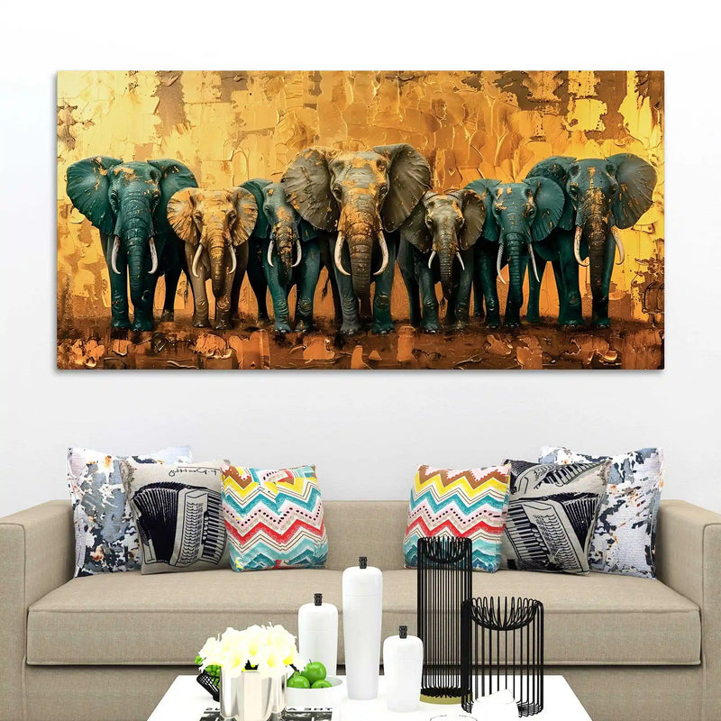 Luxury Elephant Canvas Wall Painting for Modern Interiors
