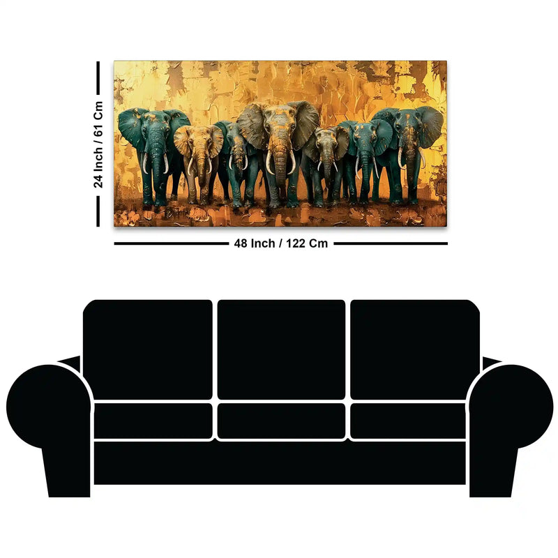 Luxury Elephant Canvas Wall Painting for Modern Interiors