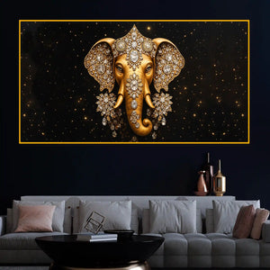 Luxury Elephant Crystal Glass Painting for Modern Home Décor