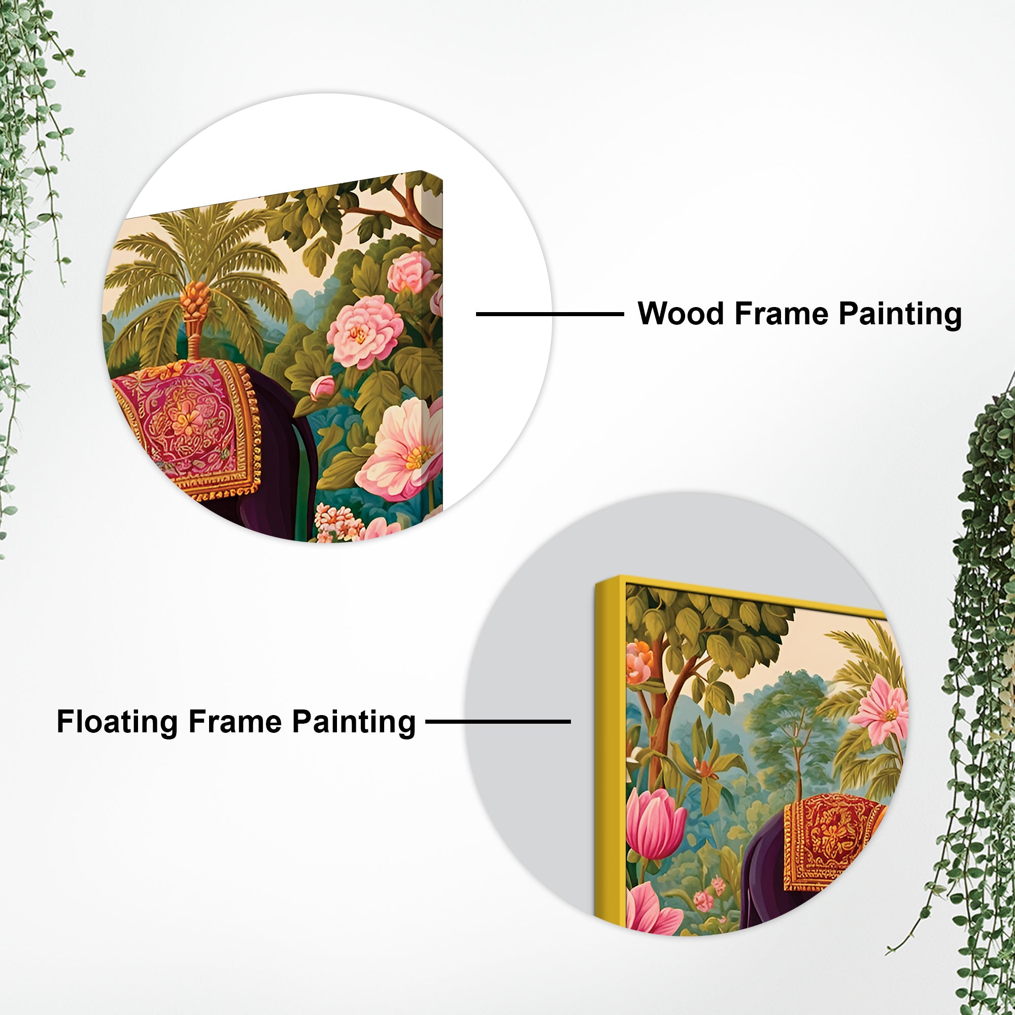 Luxury Elephant Pair Canvas Wall Painting