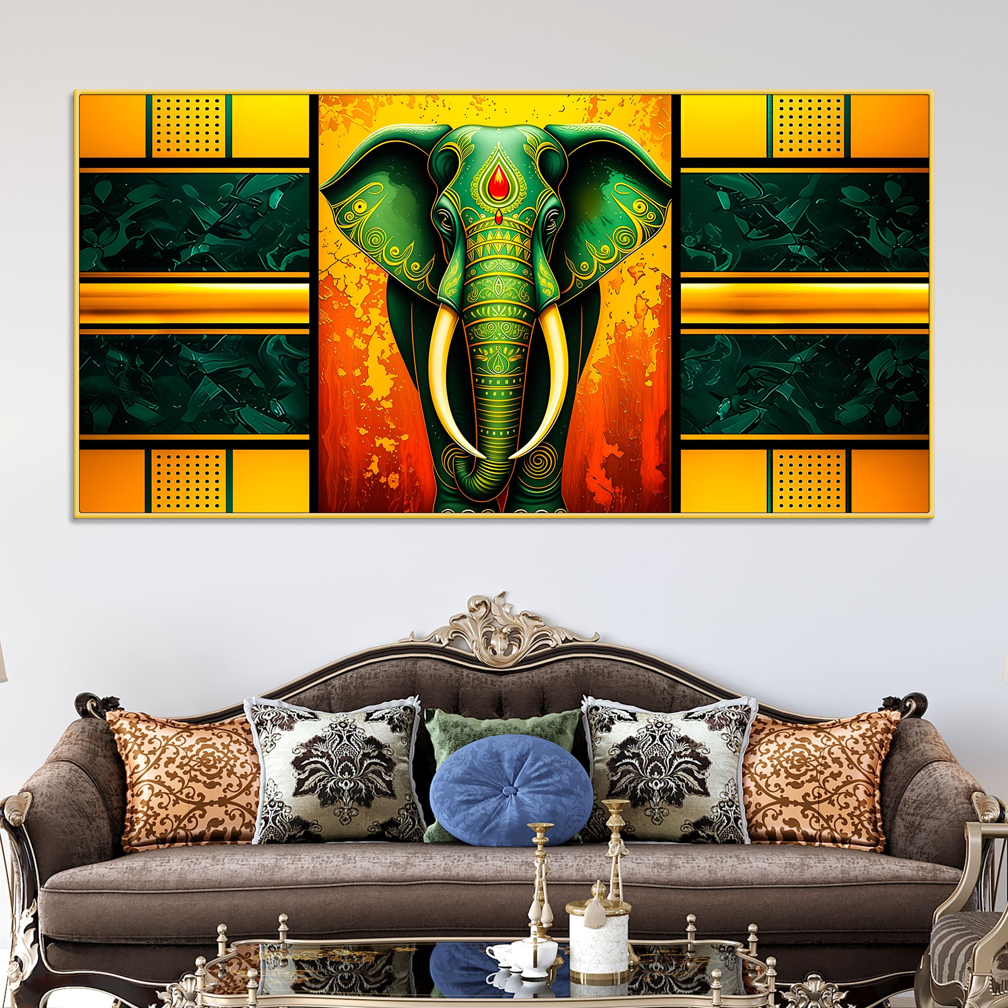 luxury-elephant-wall-art-painting-for-living-room-decor