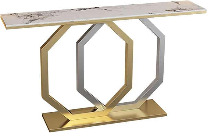 Luxury Entryway Console Table with Artistic Hexagon Legs