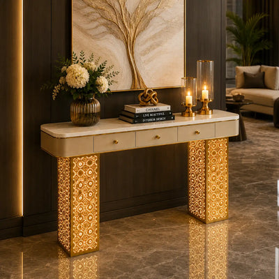 Luxury Entryway Console Table with LED
