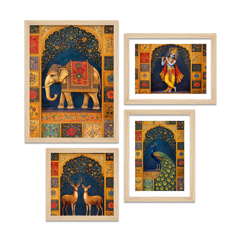 Luxury Ethnic Wall Decor Frame Set of Four
