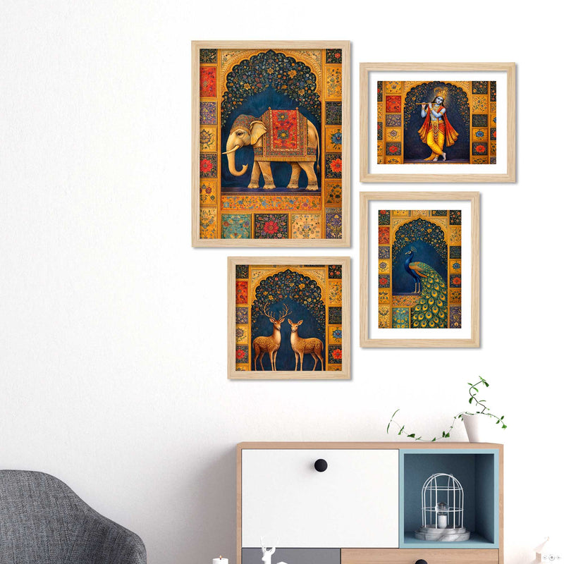Luxury Ethnic Wall Decor Frame Set of Four