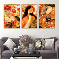 Luxury Floral Beauty Canvas Wall Painting Set of Three