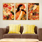 Luxury Floral Beauty Canvas Wall Painting Set of Three