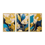 Luxury Floral Canvas Wall Painting for Living Room Set of Three