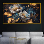 Luxury Floral Crystal Glass Decorative Wall Painting