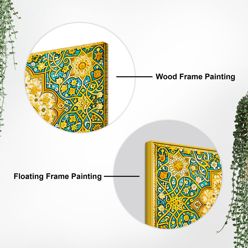 Luxury Floral Islamic Calligraphy Wall Painting