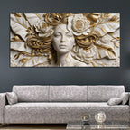 Luxury Floral Portrait 3D Canvas Wall Painting