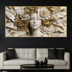 Luxury Floral Portrait 3D Canvas Wall Painting
