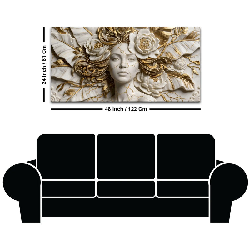 Luxury Floral Portrait 3D Canvas Wall Painting