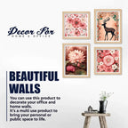 Luxury Floral Wall Art Frame Set of 4 for Wall Décor