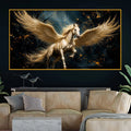 Luxury Flying Pegasus Floating Frame Crystal Wall Painting