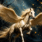 Luxury Flying Pegasus Floating Frame Crystal Wall Painting