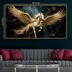 Luxury Flying Pegasus Floating Frame Crystal Wall Painting