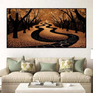 Luxury Forest Pathway Canvas Wall Painting for Interior Décor
