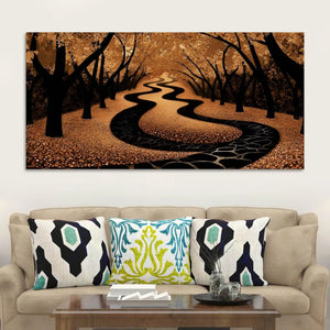 Luxury Forest Pathway Canvas Wall Painting for Interior Décor