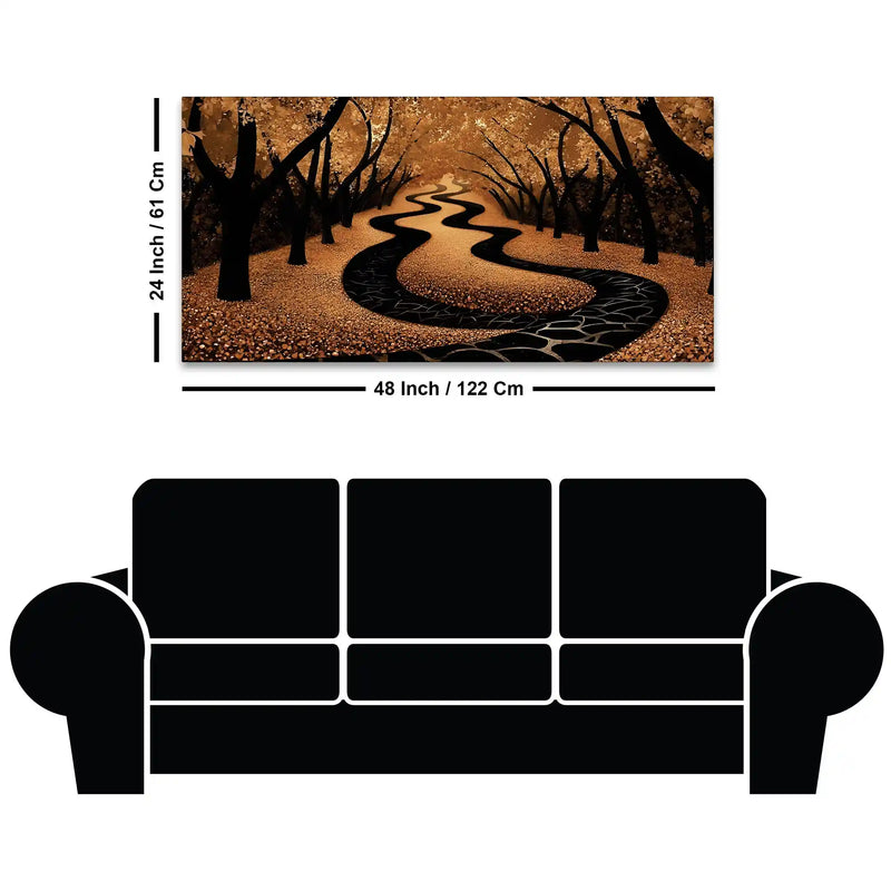 Luxury Forest Pathway Canvas Wall Painting for Interior Décor