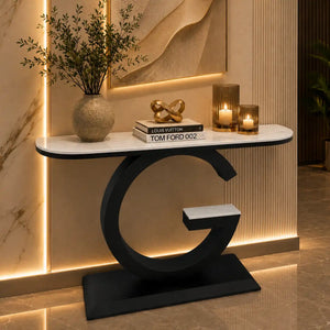Luxury G Shape Console Table | Stylish Entryway Accent Table