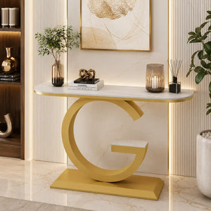 Luxury G Shape Console Table | Stylish Entryway Accent Table