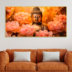 luxury-gautam-buddha-lotus-canvas-for-spiritual-home-decoration