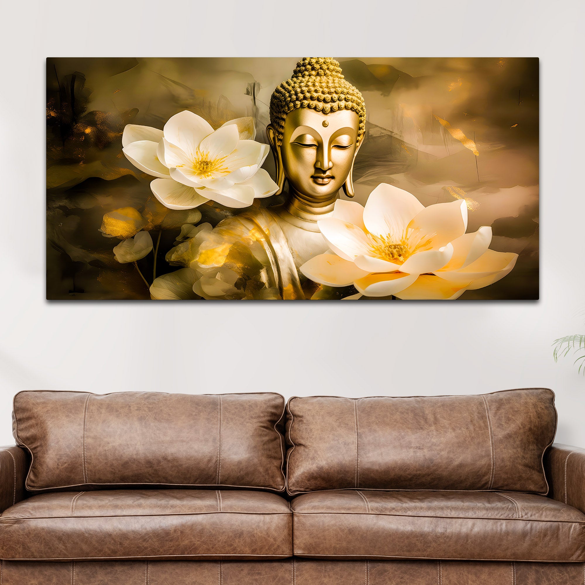 Luxury Gautam Buddha Wall Painting for Modern Living Room