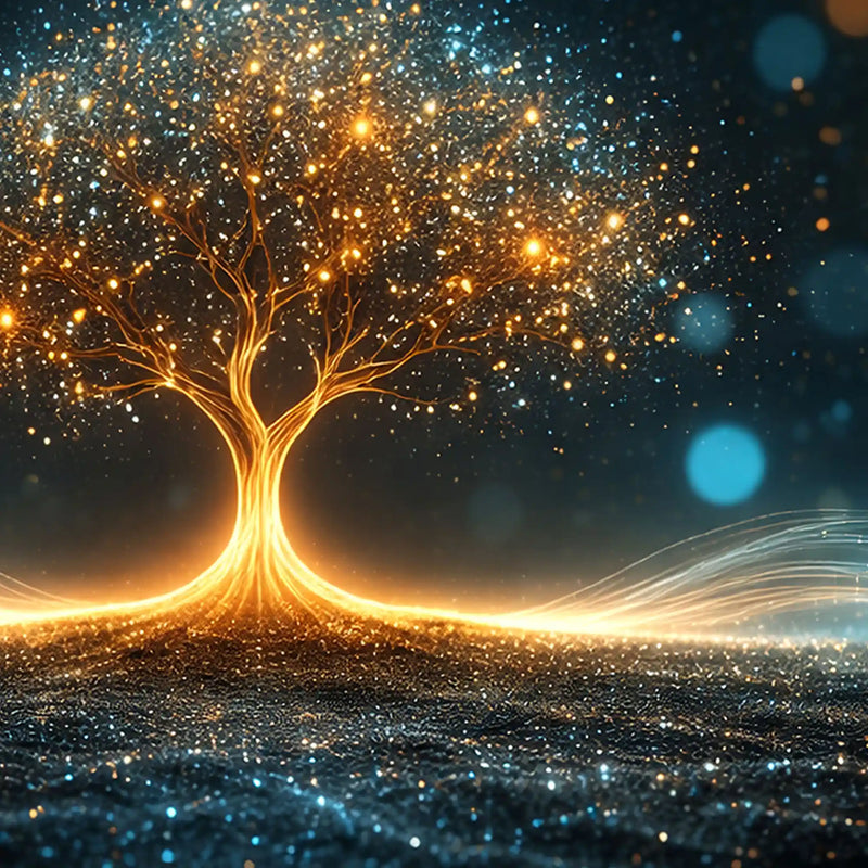 Luxury Glowing Tree of Life Crystal Glass Wall Painting for Office & Home