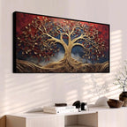 Luxury Gold Tree Canvas Wall Art Abstract Nature Painting