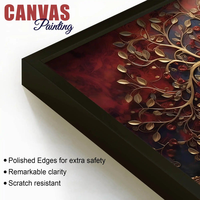 Luxury Gold Tree Canvas Wall Art Abstract Nature Painting